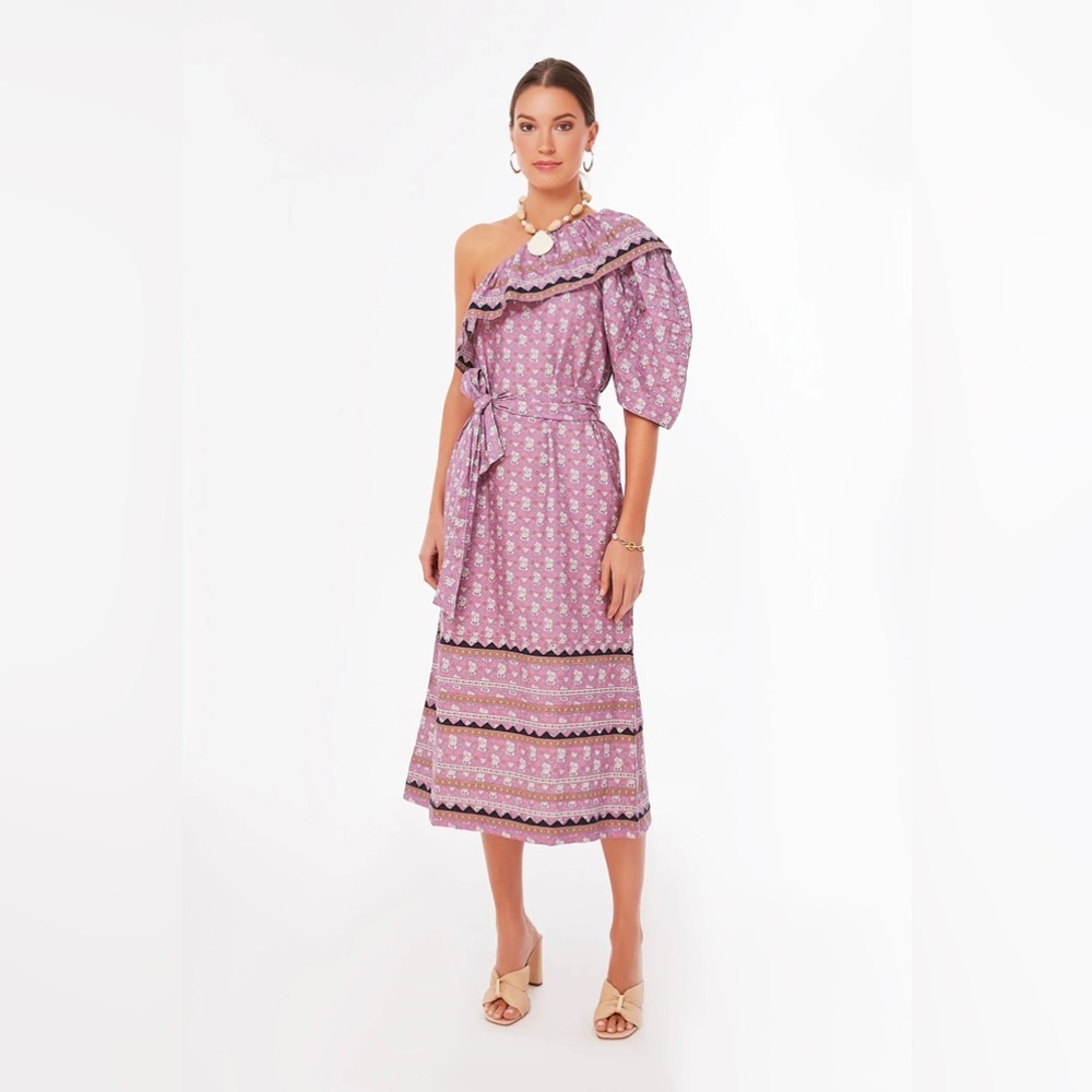 Sea NY Perry Boarder One Shoulder Dress in Lilac